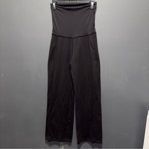 Lululemon Stillness Pant Black Womens 4 Wide Leg Adjustable Waist Foldover